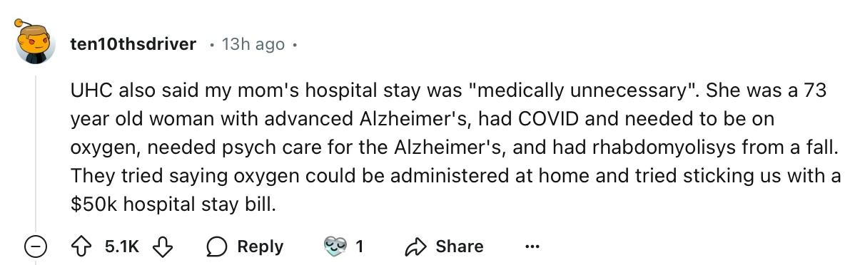 Reddit user shares the details of the denial letter they received from UnitedHealthcare.