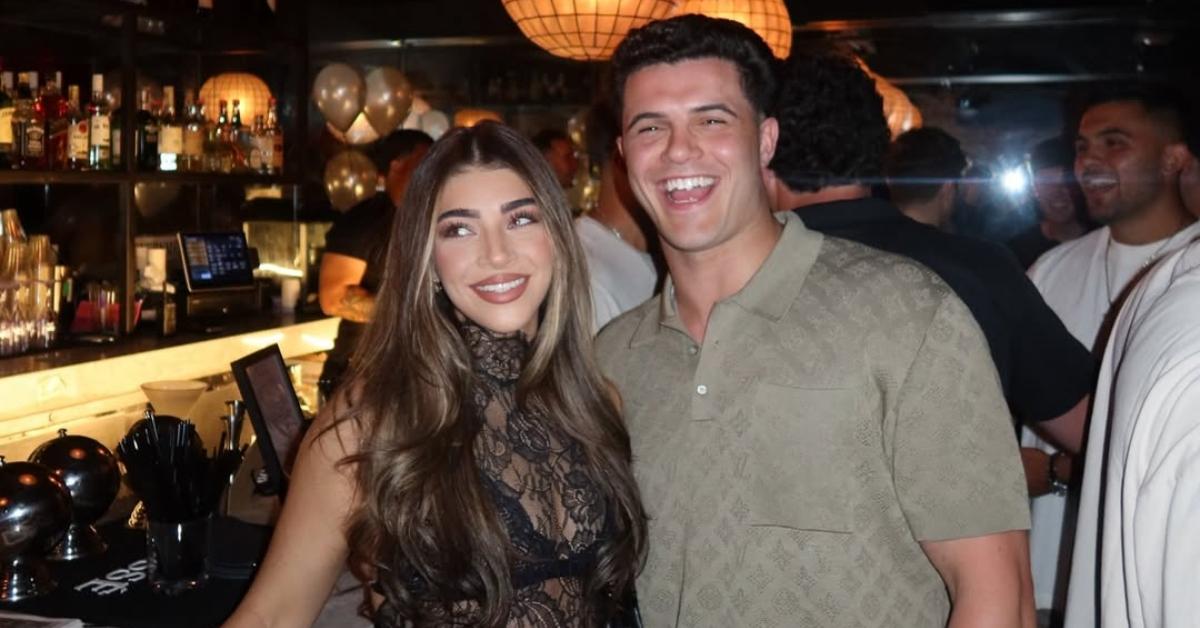 (l-r): Gia Giudice and Christian Carmichael celebrating his birthday