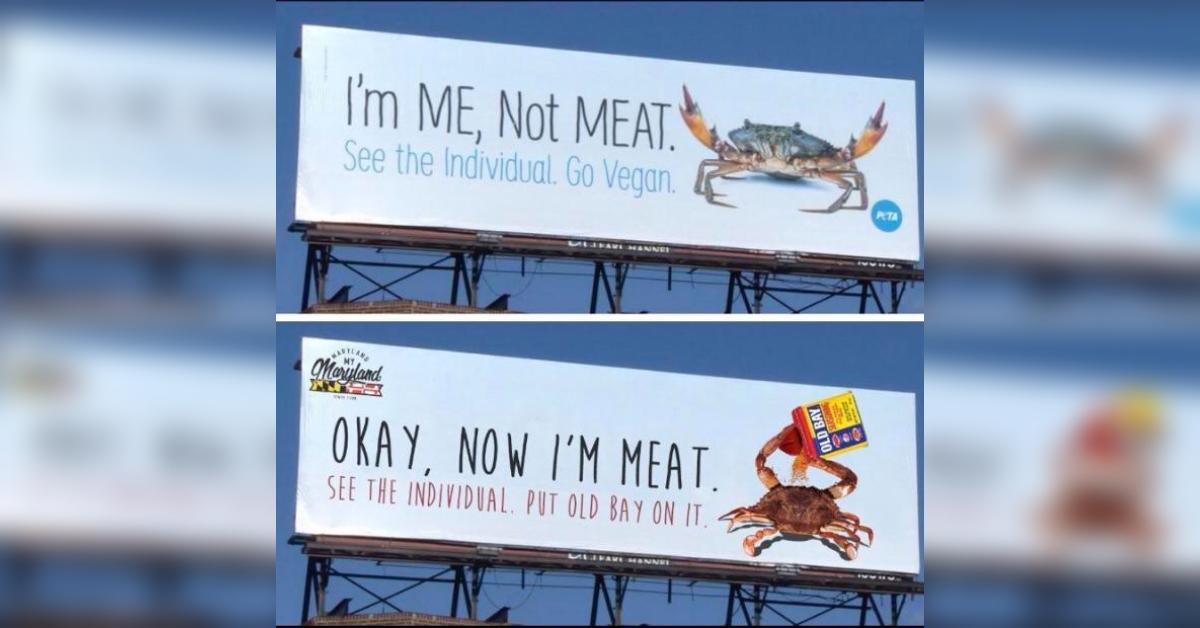 PETA and Seafood Restaurant Are Having a Dueling BIllboard Feud in