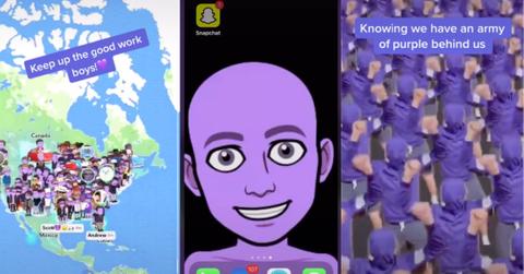purple emojis on snapchat