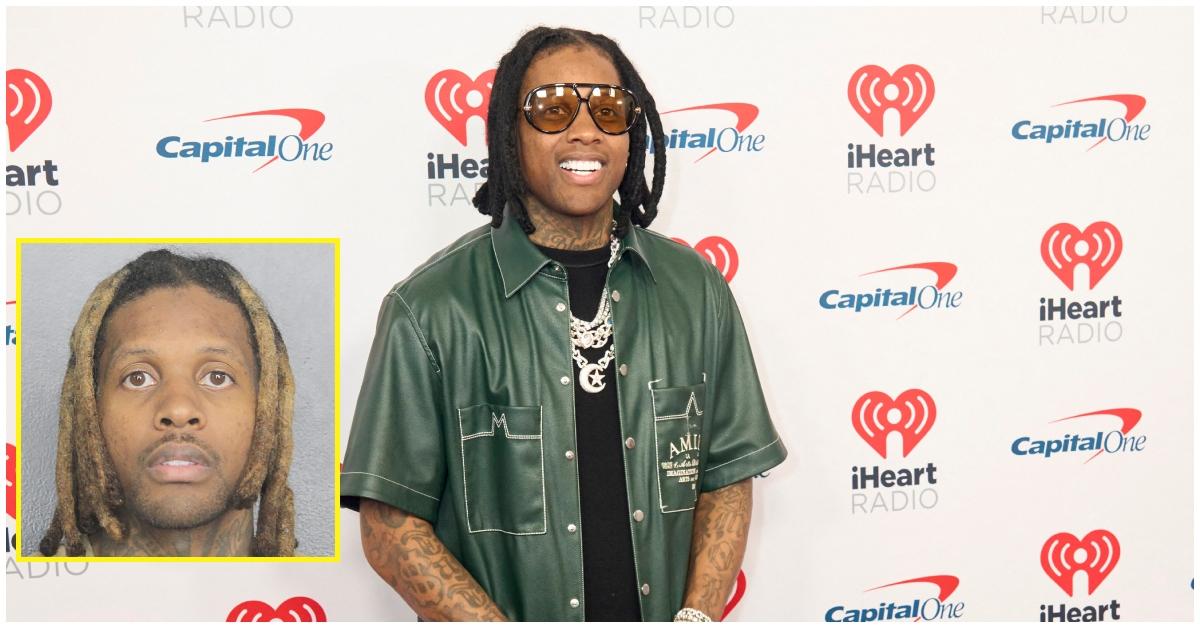 (l-r): Lil Durk's mugshot, Lil Durk on the red carpet