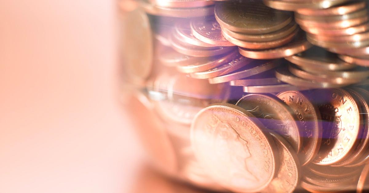 A jar with pennies