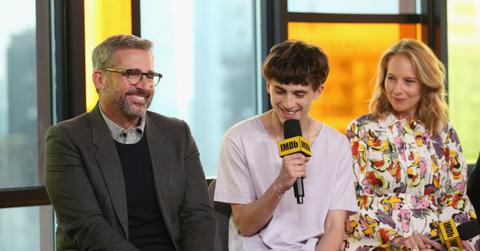 Steve Carell, Timothee Chalamet and Amy Ryan