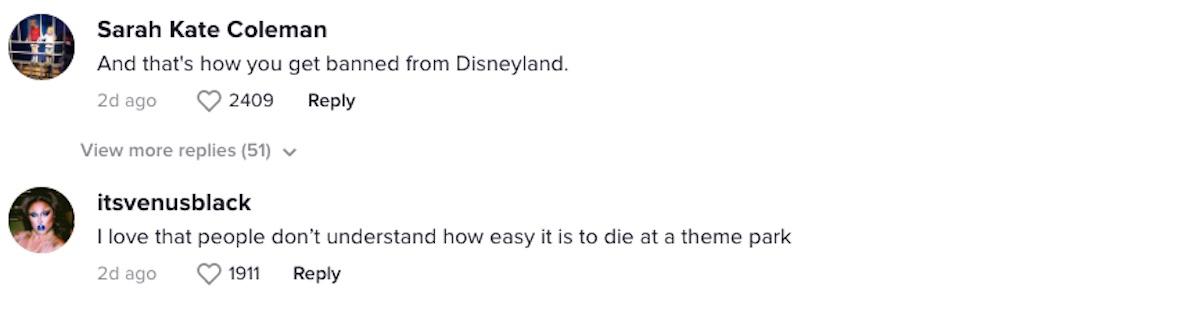 tiktok comments splash mountain