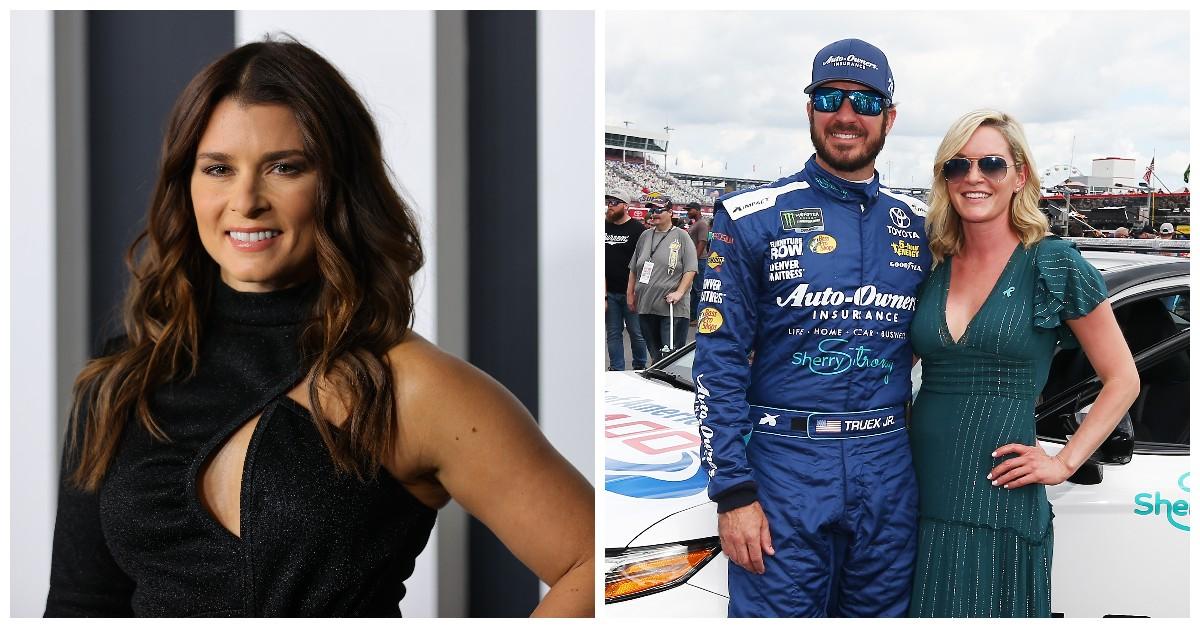 (L-R): Danica Patrick, Martin Truex Jr., Sherry Pollex