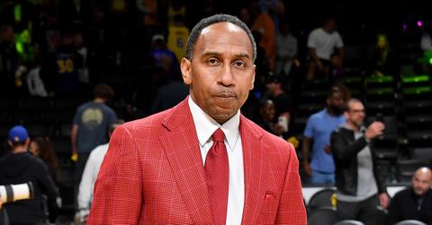 Stephen A. Smith at a Los Angeles Lakers game.