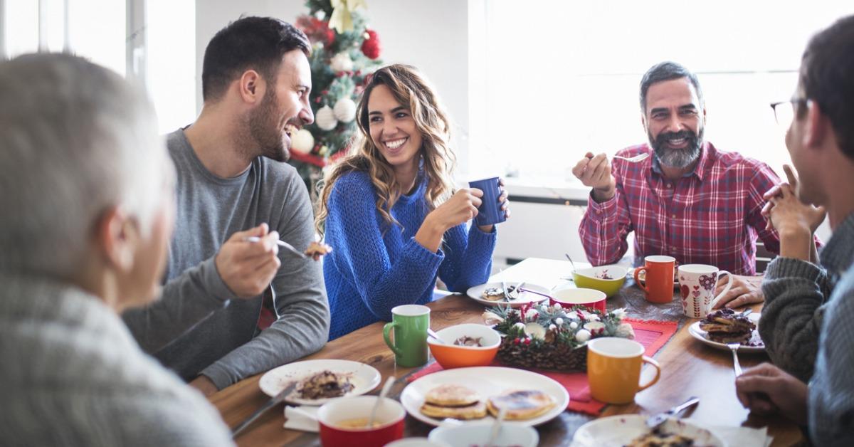 family having breakfast on christmas morning picture id