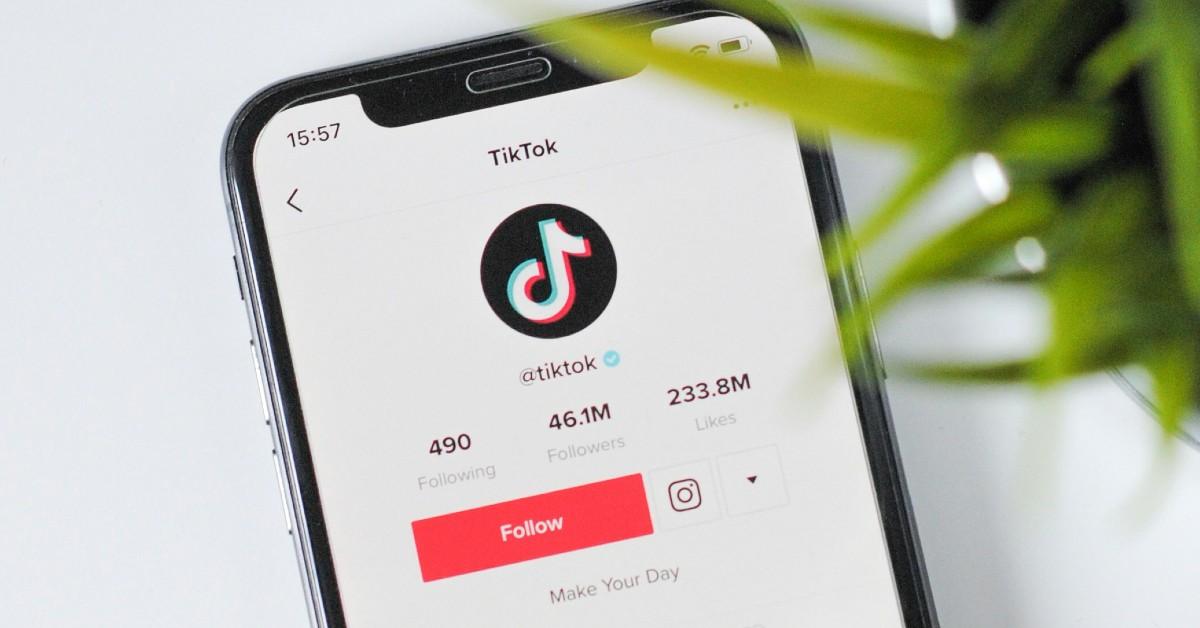 TikTok profile being displayed on a smartphone