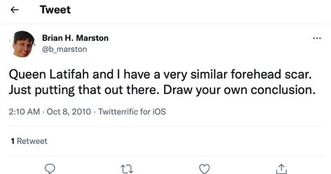 A tweet about Queen Latifah's scar