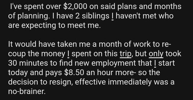 Employee Resigns on the Spot After Boss Denies PTO