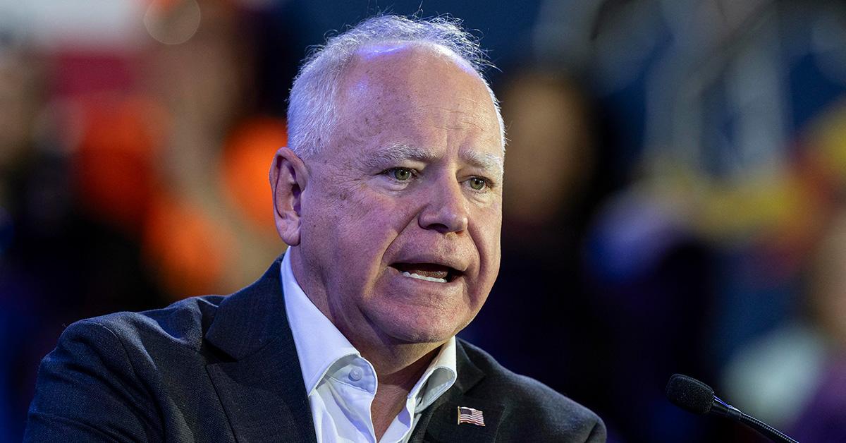 Tim Walz speaking at a campaign rally in Scranton, Pennsylvania. 