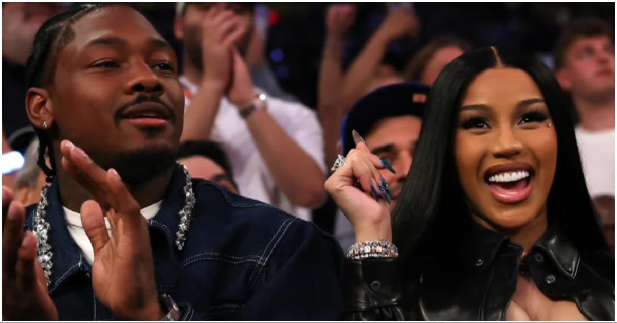 Cardi B and Stefon Diggs attending a game together