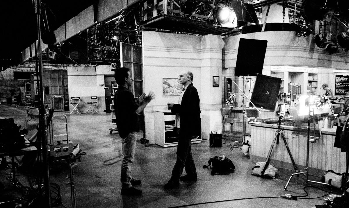 Jerry Seinfeld and Larry David on the 'Seinfeld' set during the taping of the last episodes 1998