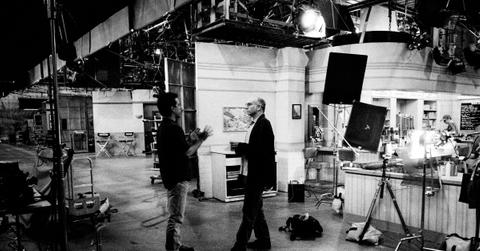 Jerry Seinfeld and Larry David on the 'Seinfeld' set during the taping of the last episodes 1998