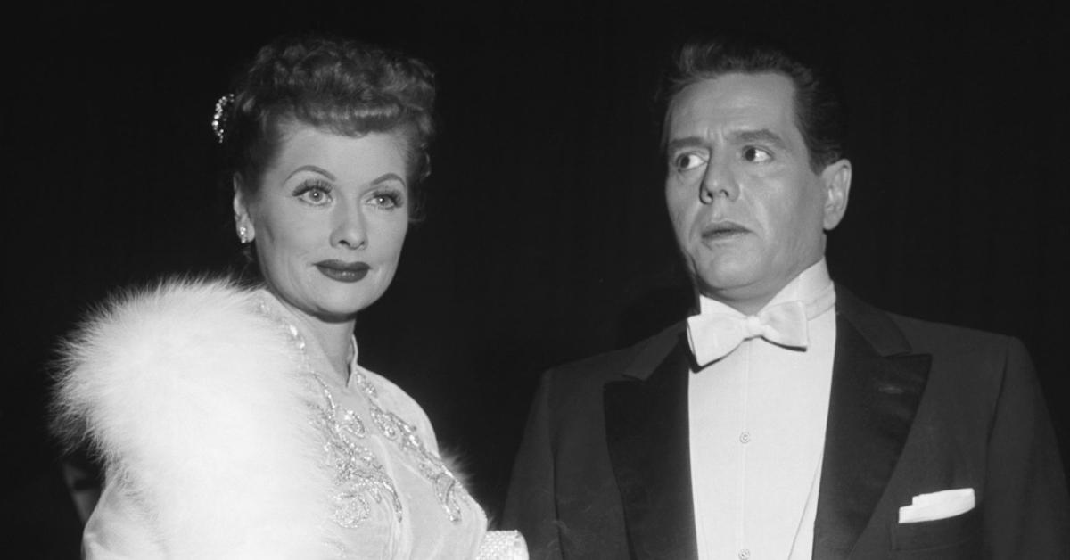 Lucille Ball and Desi Arnaz at TVs Emmy Awards in March 1957