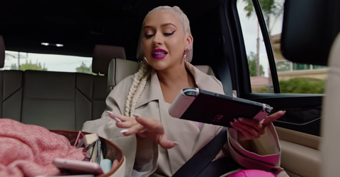 Christina Aguilera playing the Swtich OLED