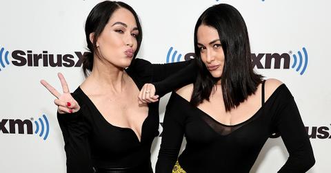 Brie Bella and Nikki Bella visit Sirusxm at SiriusXM Studios on Jan. 23, 2023.