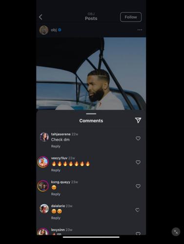 daia mcghee love island usa odell beckham jr. comment screenshots