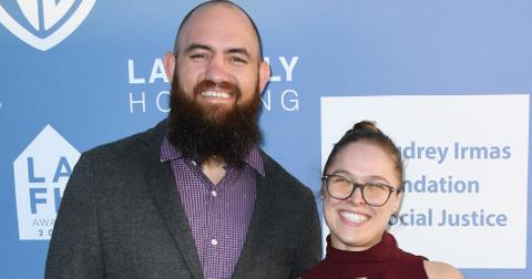 Travis Browne and Ronda Rousey at the LA Family Housing Annual LAFH Awards on April 25, 2019