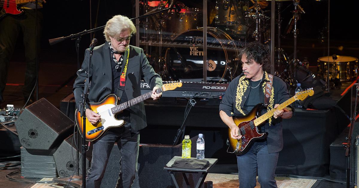 Daryl Hall and John Oates performing together in 2018. 