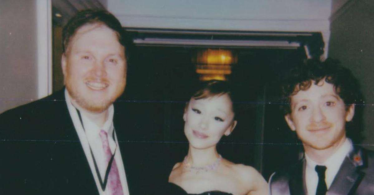 (l-r): Danny Skinner, Ariana Grande, and Ethan Slater