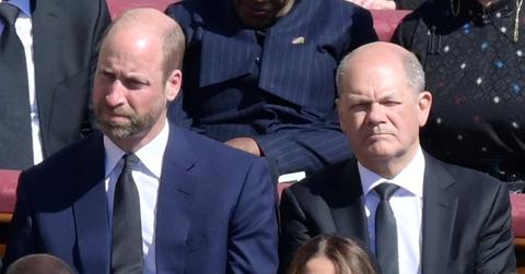 Prince William wearing a navy suit to the Pope's funeral on April 26, 2025.