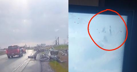 Three “Ghosts” Spotted Walking in Clouds Above Tornado Wreckage
