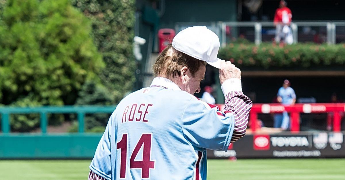 Pete Rose at a Phillies game in 2022.