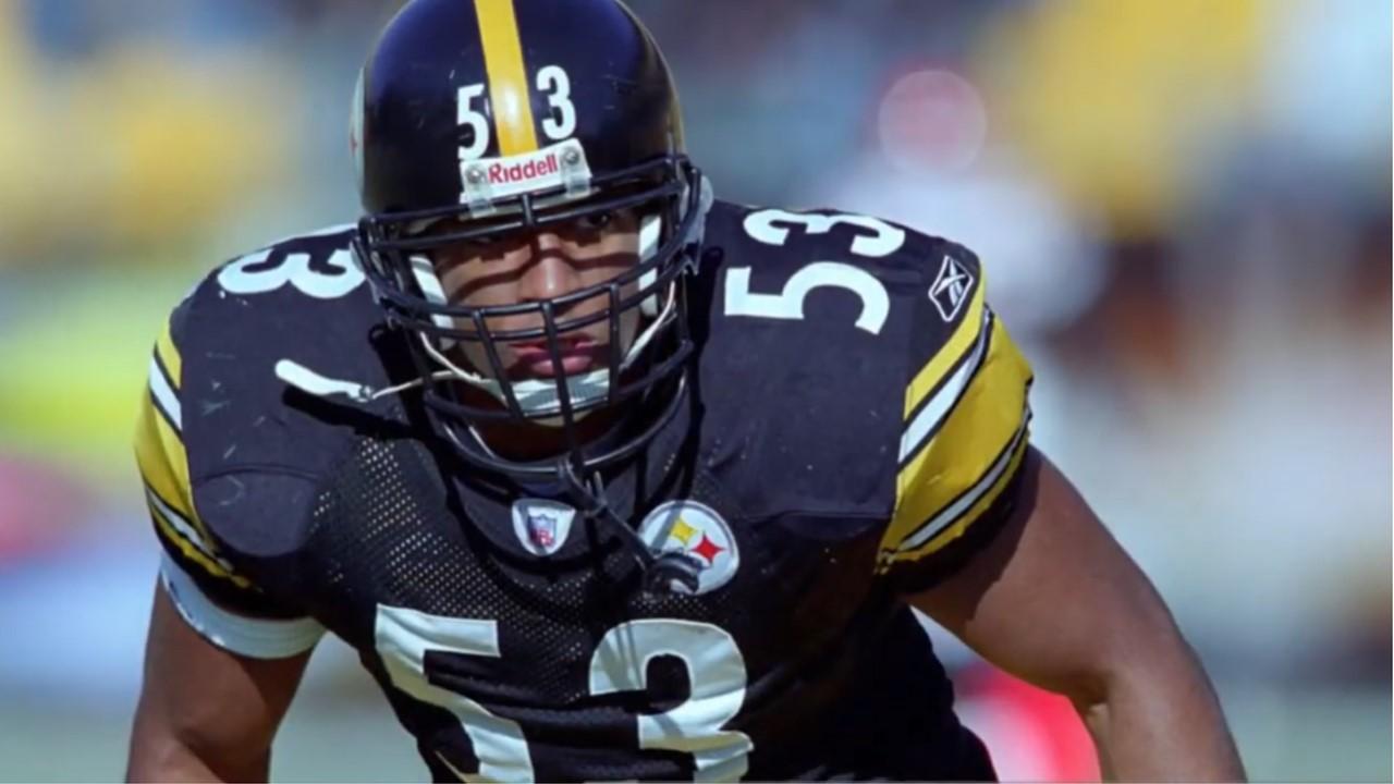 Clark Haggans playing for the Steelers