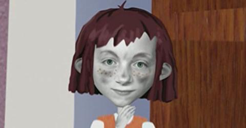 Angela Anaconda seen staring straight on at the 'camera'