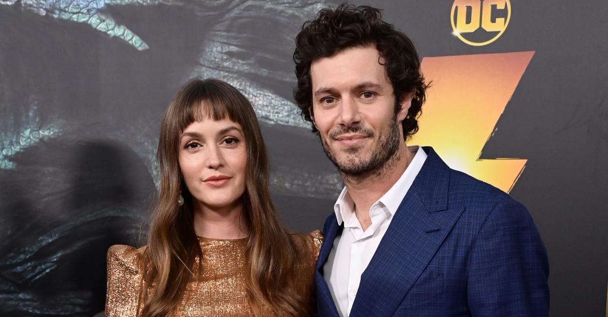 Leighton Meester and husband Adam Brody attend the premiere of Warner Bros' 'Shazam 2.'