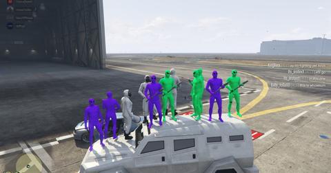 green and purple ones