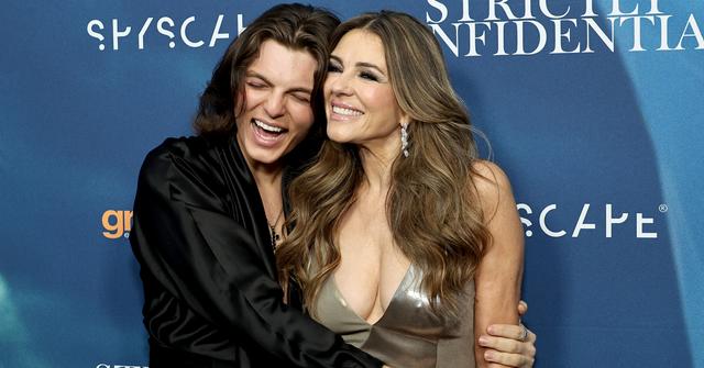Damian Hurley and Elizabeth Hurley on the 'Strictly Confidential' red carpet