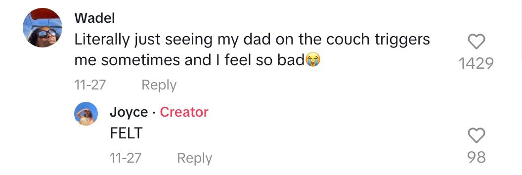 tiktok comment lack of privacy living with parents