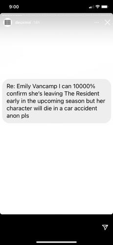 A source saying that Nic Nevin will be killed off 'The Resident'