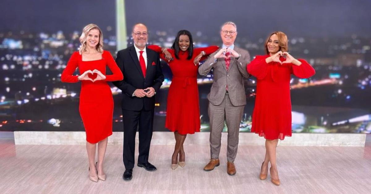 NBC4 team wears red in February 2024.