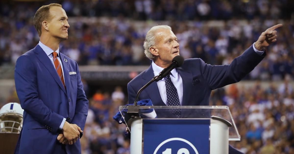 (l-r): Peyton Manning and Jim Irsay