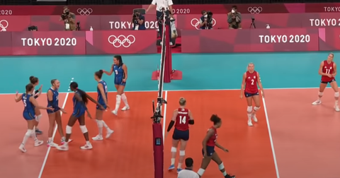 why do volleyball players hug after every point