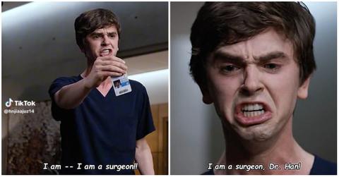 TikTok memes using the 'I am a surgeon' scene from 'The Good Doctor'