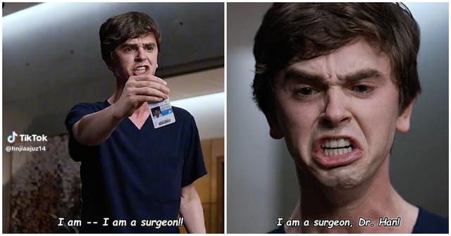 TikTok memes using the 'I am a surgeon' scene from 'The Good Doctor'
