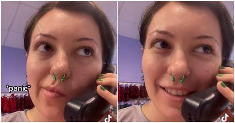 Claire's customer answers Claire's store phone.