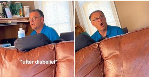 dad in disbelief after daughter pranks about tire air