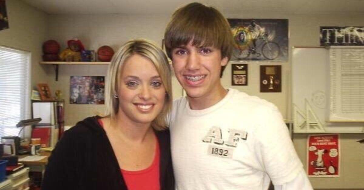 Pumkin with a student while she acts as a substitute teacher