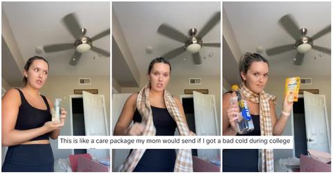 (l-r): A woman discussing her FabFitFun box items