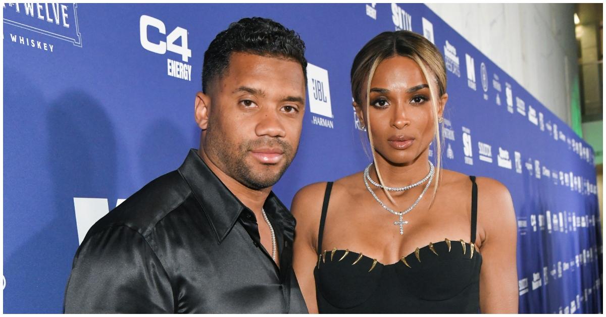 Russell Wilson and Ciara attend the Sports Illustrated Super Bowl Party at Century City Park on Feb. 12, 2022