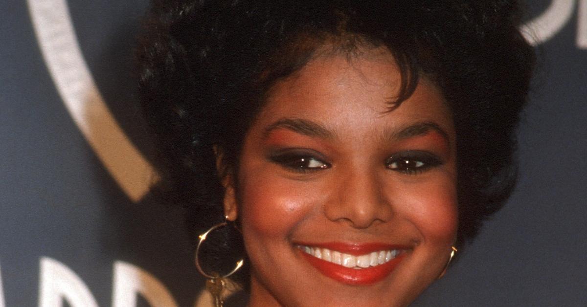 A photo of Janet Jackson attending an awards show in the 1980s.