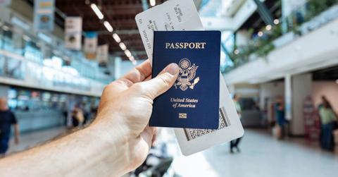 Passport in an airport