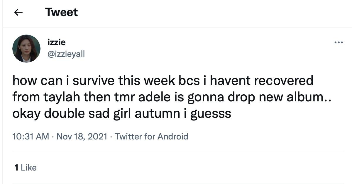 A tweet about Sad Girl Autumn