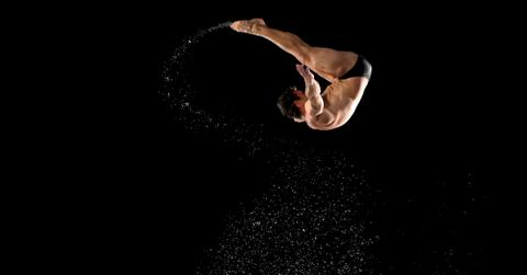 a diver midair