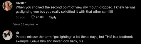 TikTok: Woman Records Partner Gaslighting Her, but She Has Other Camera Angle